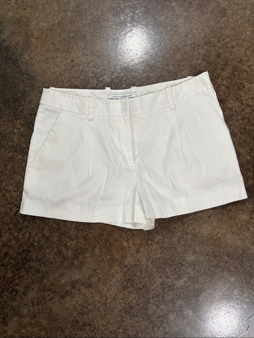 Diane Von Furstenberg White Tailored Bermuda Shorts